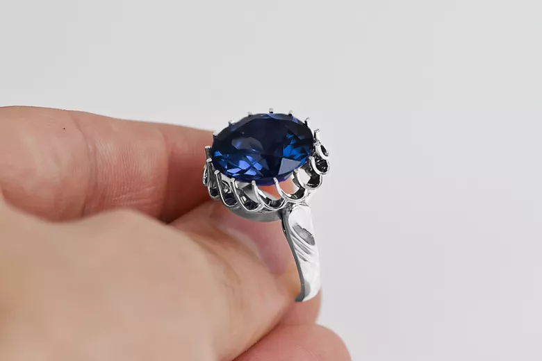 Ring Vintage Jewlery Sapphire Sterling silver 925 vrc035s